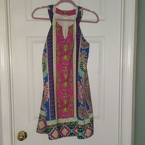 Pink Owl printed dress Sz M